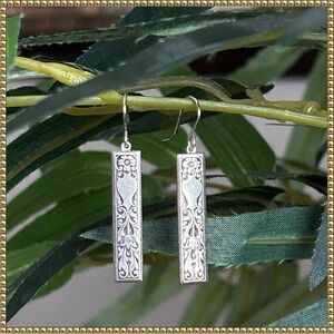 Silver Art Nouveau Dangle Earrings